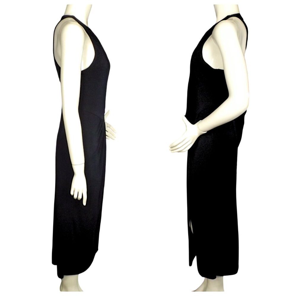 CINQ A SEPT Dress, 8, Blue Sheath, Pleated waist, Tank upper, Tall Vent, Midi - Picture 8 of 14